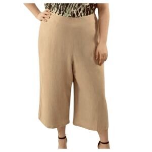 Maree Pour Toi linen blend wide leg pant in tan Size 12